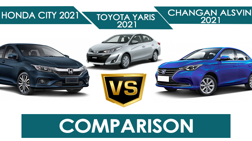 Honda City vs Toyota Yaris vs Changan Alsvin Full Comparison in